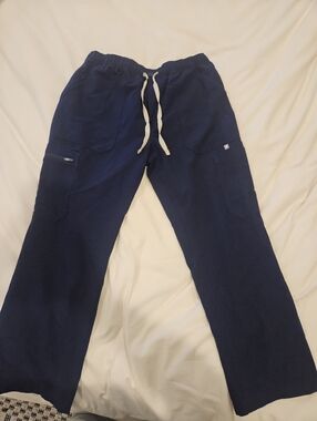 FIGS Technical Collection Cairo Cargo Scrub Pants Navy Blue Mens Large ShortSi